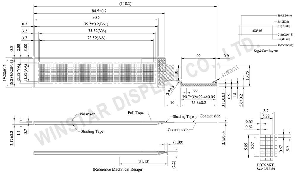 WEO002002A - 20x2 OLED Character Display