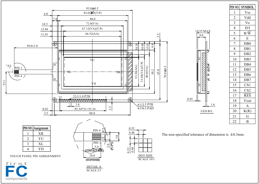 Components. winstar-WG12864A-CFH-V#N000