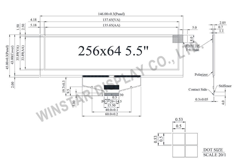 5.5 inch OLED, 5.5 OLED Display - WEX025664D