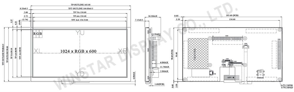 7 HDMI Display, 7 Display HDMI, 7 inch HDMI TFT Display with Resistive Touch Screen