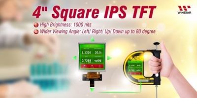 Square TFT 4'' 480x480, MIPI, IPS, HB 1000cd/m²,  -30/80°C, TP option