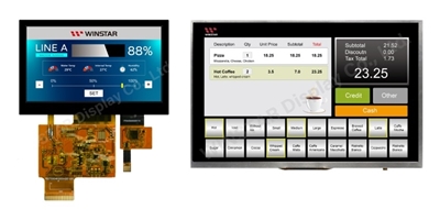 High Resolution IPS TFTs: 4.3'' WVGA & 10.1'' WXGA Standard-High brightness